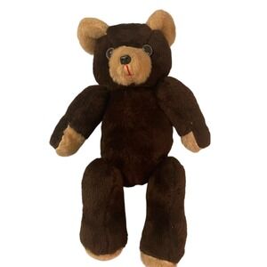 An original Teddy Jointed Teddy Bear 14" Brown Bear - Brown Eye by Hope Vintage